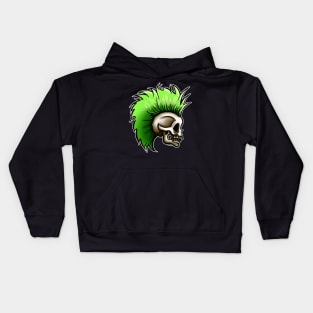 Punk Skull (Green Version) Kids Hoodie